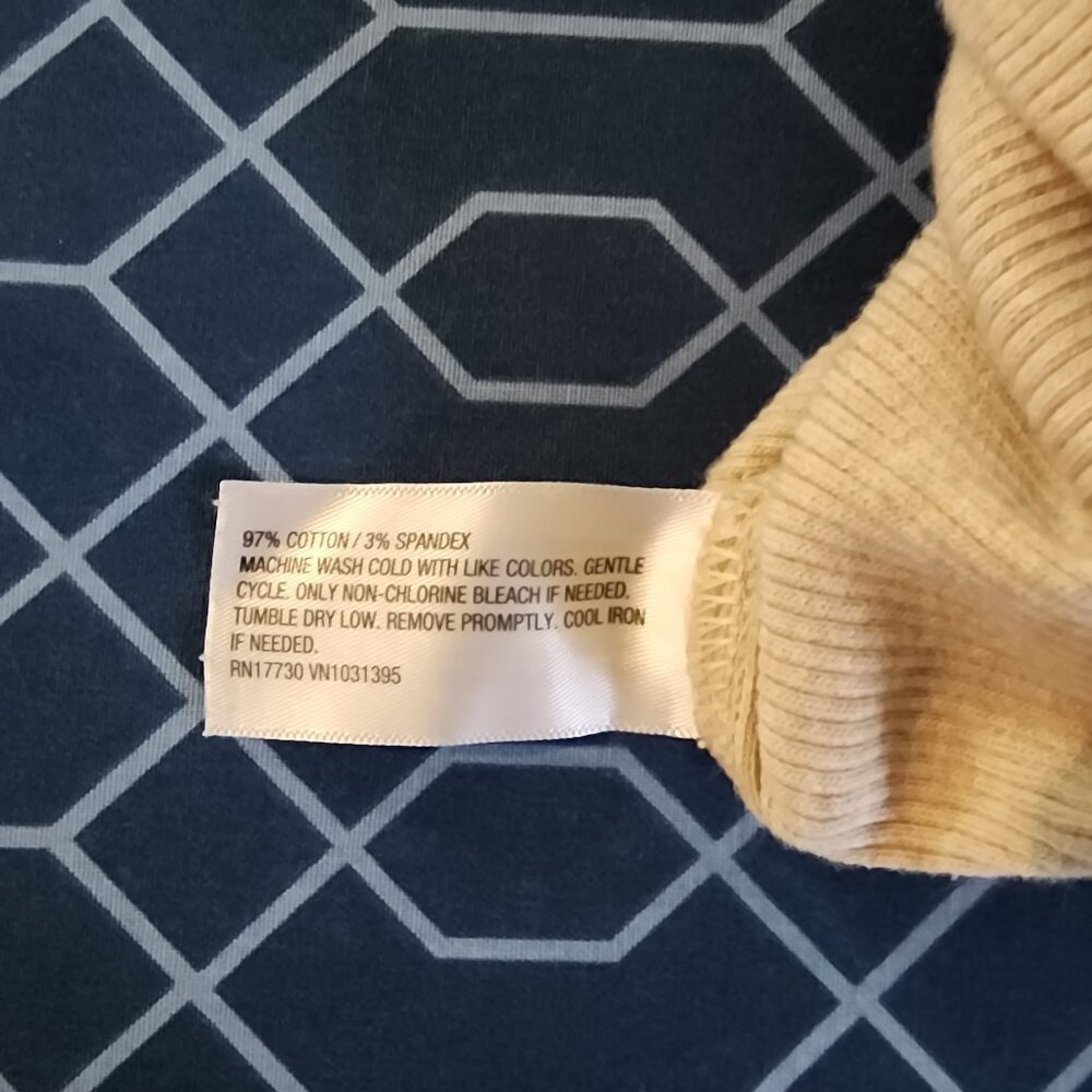 Tan Women's Slim Fit Long Sleeve Scoop Neck Ribbed T-Shirt | L - Picture 4 of 5